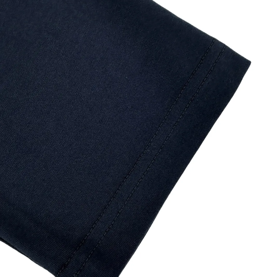 Acne Studios Logo Embroidered Long Sleeve (Blue) The fabric is made of custom organic cotton knitted with foggy clouds. It is delicate and soft, comfortable and skin-friendly. The color is dark navy blue. It condenses the tranquility and depth of the deep sea twilight. Retro calmness has a natural sense of coolness and luxury. The Acne Studios embroidered logo in White handwriting on the chest is like the finishing touch. It is low-key and engraved with the brand genes. It shows high-level recognition in silent places. Wear it with the Series suit. The top and bottom echo each other to form a luxurious and elegant system. It interprets the unique Nordic elegant mood. It uses imported machine embroidery technology and uses advanced computer control systems and precision mechanical components to realize the Acne Studios logo work. It has high precision. The lines are smooth and delicate. The fabrics have been fermented and washed. It has a better hand feel and texture. It is not easy to deform, not easy to shrink, not easy to fade, and maintains long-term beauty. Size:S-M-L-XL